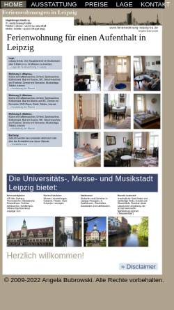Vorschau der mobilen Webseite www.ferienwohnung-leipzig-bu.de, Ferienwohnung, Angela Bubrowski
