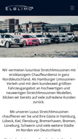 Vorschau der mobilen Webseite elblimo.de, Limo-XXL GmbH Chauffeur- und Limousinenservice