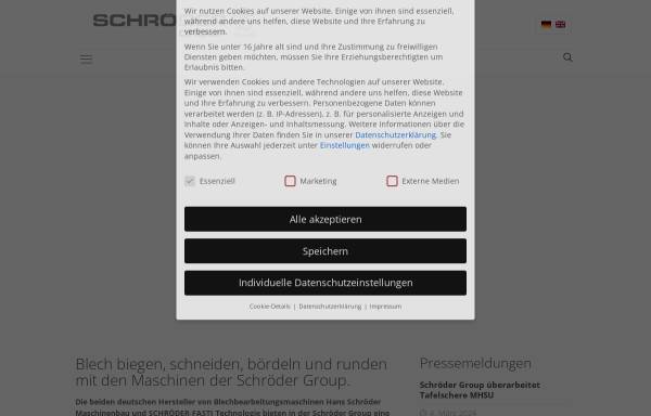 Vorschau von www.schroeder-maschinenbau.de, Hans Schröder Maschinenbau GmbH