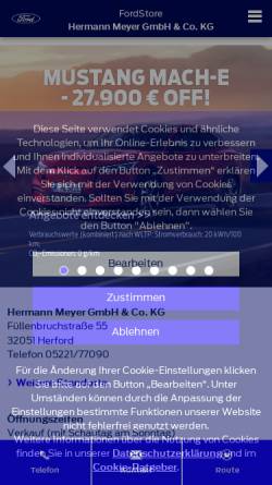 Vorschau der mobilen Webseite www.fordherford.de, Niebaum + Hamacher GmbH & Co. KG