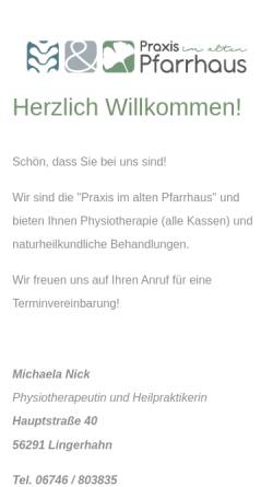 Vorschau der mobilen Webseite www.michaela-nick.de, Nick, Michaela