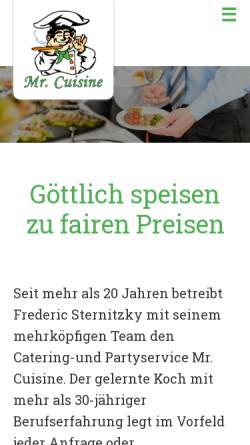 Vorschau der mobilen Webseite www.mr-cuisine.de, Mr. Cuisine
