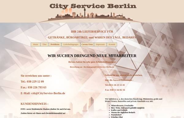 Vorschau von www.cityservice-berlin.de, City Service Berlin