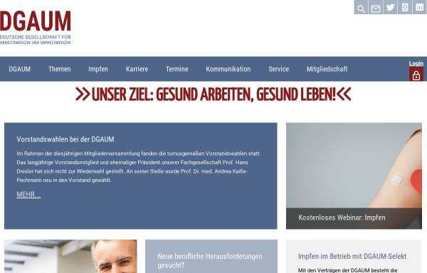 Vorschau von www.dgaum.de, Deutsche Gesellschaft für Arbeitsmedizin und Umweltmedizin e.V. (DGAUM)