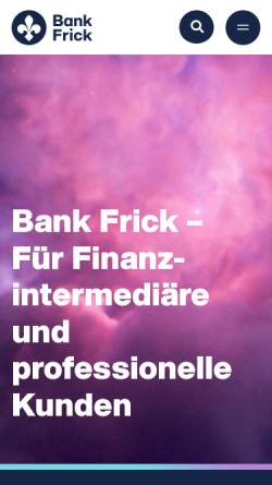Vorschau der mobilen Webseite www.bankfrick.li, Bank Frick & Co. AG