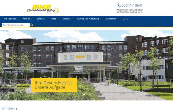 Vorschau von www.mhb-bottrop.de, Marienhospital Bottrop gGmbH