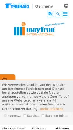 Vorschau der mobilen Webseite www.mayfran.de, Mayfran GmbH