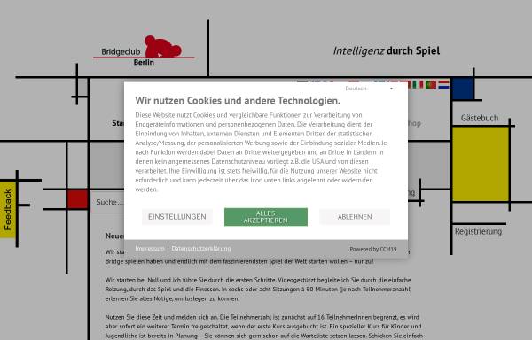Vorschau von www.bridgeverein.de, Bridgeclub Berlin e.V. - Intelligenz durch Spiel