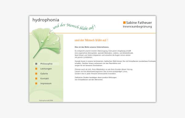 Vorschau von www.hydrophonia.de, Hydrophonie Wolff und Fatheuer