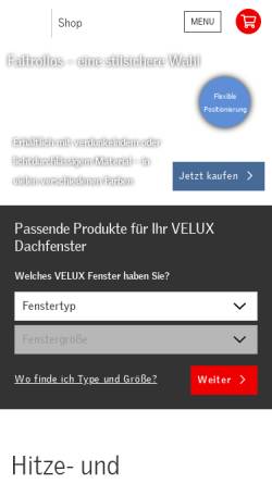 Vorschau der mobilen Webseite www.veluxshop.at, Veluxshop.at