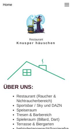 Vorschau der mobilen Webseite www.ins-knusperhaeuschen.com, Knusperhäuschen