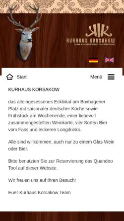 Vorschau der mobilen Webseite www.kurhaus-korsakow.de, Kurhaus Korsakow