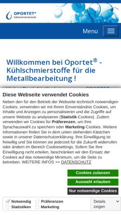 Vorschau der mobilen Webseite oportet.de, R. Tübben GmbH & Co. KG