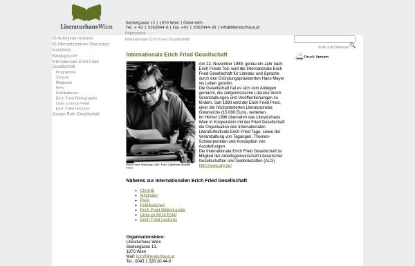 Vorschau von www.literaturhaus.at, Erich Fried Gesellschaft