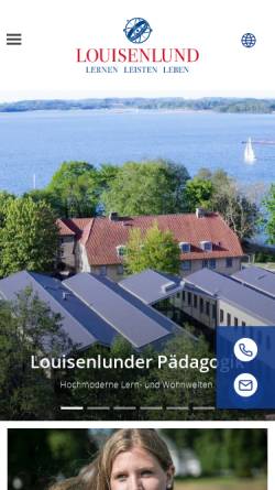 Vorschau der mobilen Webseite www.louisenlund.de, Stiftung Louisenlund