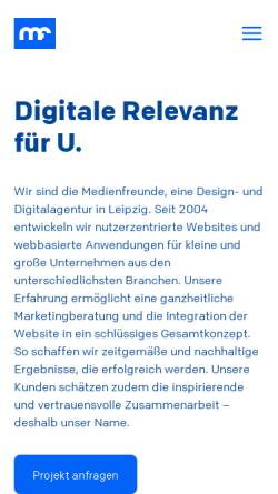 Vorschau der mobilen Webseite medienfreunde.de, Digitalagentur Medienfreunde