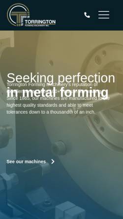 Vorschau der mobilen Webseite torrington-machinery.com, Torrington Swager and Vaill End Forming Machinery Inc.
