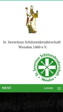 Vorschau der mobilen Webseite www.xn--schtzenbruderschaft-wenden-0zc.de, St. Severinus-Schützenbruderschaft Wenden 1460 e.V.