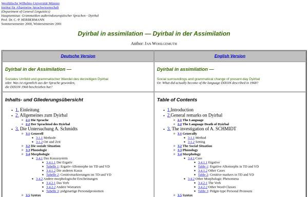 Vorschau von www.linguist.de, Dyirbal in der Assimilation