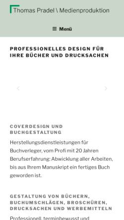 Vorschau der mobilen Webseite www.pradel-buch.de, Medienproduktion Thomas Pradel