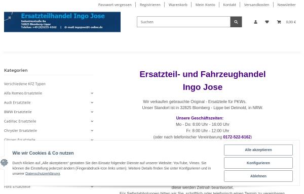 Vorschau von www.autoverwertung-jose.de, Jose Autoverwertung GmbH