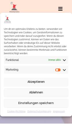 Vorschau der mobilen Webseite www.kfo-badsalzungen.de, Franziska Klingler Fachpraxis für Kieferorthopädie