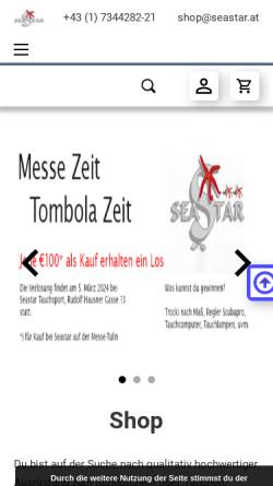 Vorschau der mobilen Webseite www.seastar.at, SeaStar-Tauchsport GmbH