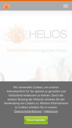 Vorschau der mobilen Webseite www.helios-infrarot.de, Helios Energie Effizienz Systeme