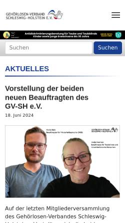 Vorschau der mobilen Webseite www.gv-sh.de, Gehörlosen-Verband Schleswig-Holstein e.V.