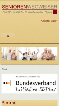 Vorschau der mobilen Webseite www.senioren-wegweiser-online.de, Seniorenwegweiser