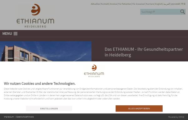 Vorschau von ethianum-klinik-heidelberg.de, Ethianum Klinik Heidelberg