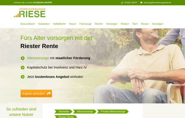 Vorschau von www.riester-rente-ratgeber.de, Ratgeber zur Riester Rente