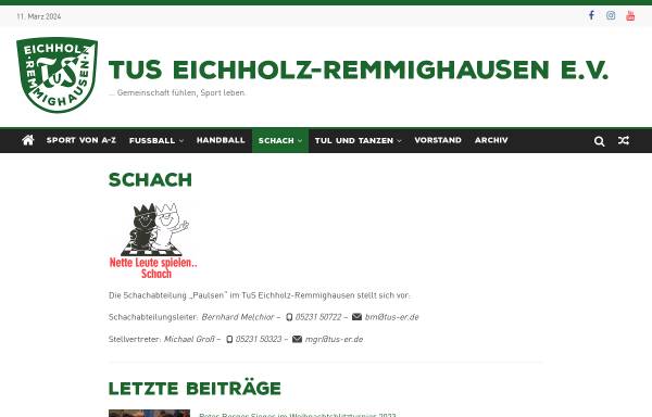 Vorschau von www.tuseichholzremmighausen.de, Schachabteilung “Paulsen” im TuS Eichholz-Remmighausen