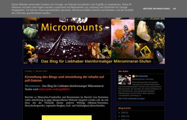 Vorschau von micromounts.blogspot.com, Micromounts Mikromineralien