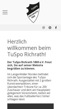 Vorschau der mobilen Webseite www.tusporichrath.de, Tuspo Richrath e.V.