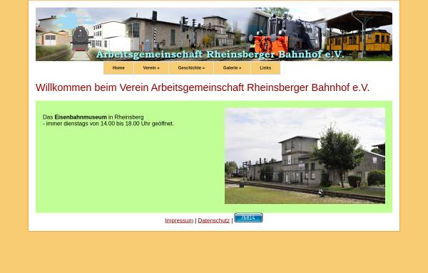 Vorschau von www.bahnhof-rheinsberg.de, Arbeitsgemeinschaft Rheinsberger Bahnhof e.V.
