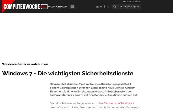 Vorschau von www.tecchannel.de, Windows 7 - Die wichtigsten sicherheitsrelevanten Systemdienste