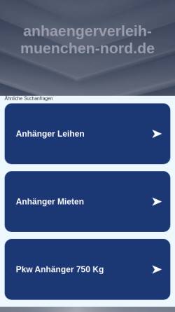 Vorschau der mobilen Webseite www.anhaengerverleih-muenchen-nord.de, Anhängerverleih Balzke