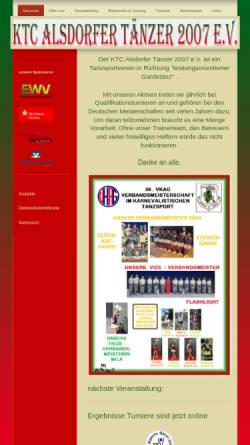 Vorschau der mobilen Webseite ktc-alsdorfer-taenzer-2007.de, KTC Alsdorfer Tänzer 2007 e.V.