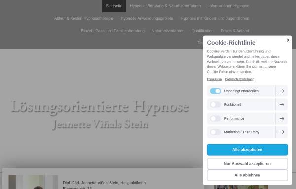 Vorschau von www.hypnose-vinals-hannover.de, Praxis für Hypnose, Hypnotherapie und Naturheilverfahren