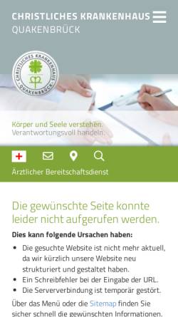 Vorschau der mobilen Webseite www.ckq-gmbh.de, Christliches Krankenhaus Quakenbrück e.v., Diabetes-Zentrum