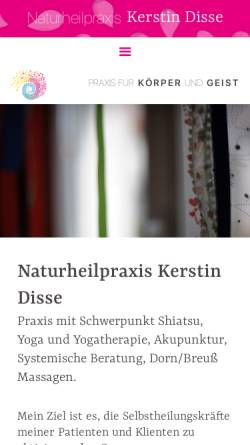 Vorschau der mobilen Webseite www.naturheilpraxis-disse.de, Kerstin Disse