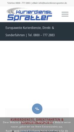 Vorschau der mobilen Webseite kurierdienst-spratter.de, Express-Kurierdienst Spratter