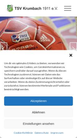 Vorschau der mobilen Webseite www.tsv-krumbach.de, TSV Krumbach 1911 e.V.