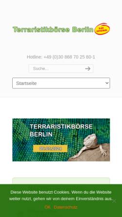 Vorschau der mobilen Webseite www.reptilienboerse-berlin.de, Reptilienbörse Berlin
