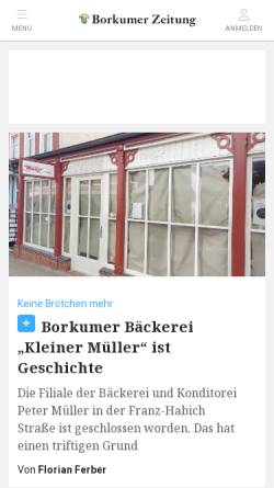 Vorschau der mobilen Webseite www.borkumer-zeitung.de, Borkumer Zeitung