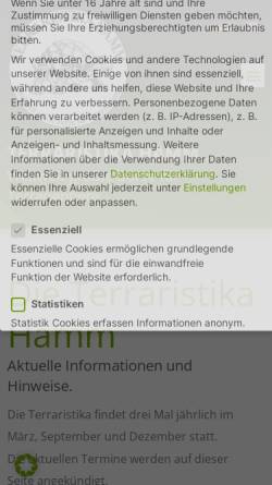 Vorschau der mobilen Webseite www.terraristikahamm.de, Terraristika Hamm
