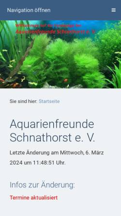 Vorschau der mobilen Webseite www.aquarienfreunde-schnathorst.info, Aquarienfreunde Schnathorst e.V.