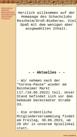 Vorschau der mobilen Webseite www.scrgb.de, Schachclub Reinheim/Groß-Bieberau