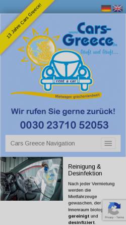 Vorschau der mobilen Webseite www.cars-chalkidiki.de, Cars Greece